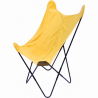Fauteuil BUTTERFLY - Toile réversible Velours & toile Jaune