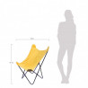 Fauteuil BUTTERFLY - Toile réversible Velours & toile Jaune