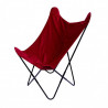 Fauteuil BUTTERFLY - Toile réversible Velours & toile Cassis