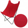 Fauteuil BUTTERFLY - Toile réversible Velours & toile Cassis