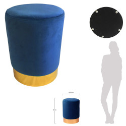 Tabouret YOANA - Velours Bleu Guède