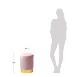 Tabouret YOANA - Velours Bubble-Gum