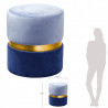 Tabouret YANY - Velours nuances de Bleu