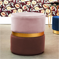 Tabouret YANY - Velours nuances de Blush