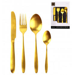 Ménagère 16 pièces en inox - Gold