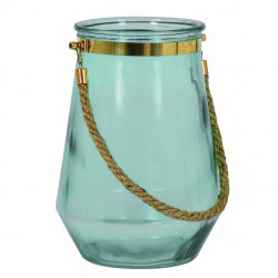 Photophore / Vase - verre soufflé Water Blue & Gold