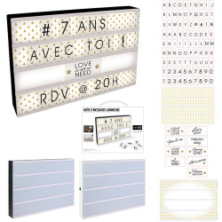 Boîte d'affichage lumineuse 43x32 cm - Noire ou Blanche