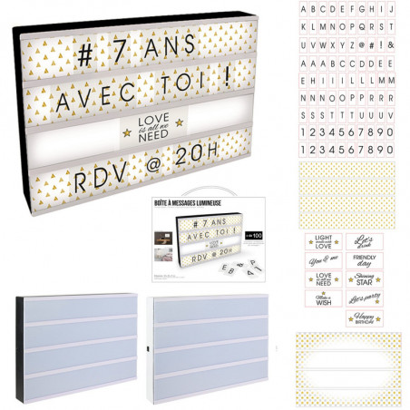 Boîte d'affichage lumineuse 43x32 cm - Noire ou Blanche Boîte d'affichage lumineuse 43x32 cm - Noire ou Blanche