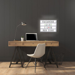 Boîte d'affichage lumineuse 43x32 cm - Noire ou Blanche