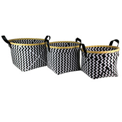 Trio de paniers tressés OBBO - Black & White