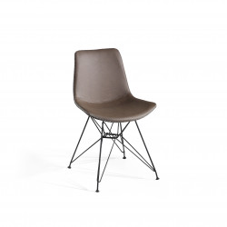 Chaise SANTY cuir Chocolat