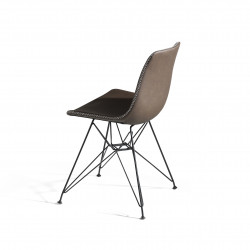 Chaise SANTY cuir Chocolat
