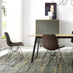 Chaise SANTY cuir Chocolat