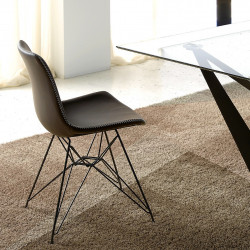 Chaise SANTY cuir Chocolat