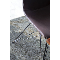 Chaise SANTY cuir Chocolat