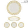 Set de 6 Assiettes porcelaine White & Gold ART DECO - 20 cm - 3 motifs au choix