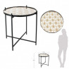 Table basse MIRA - Noir, miroir & or
