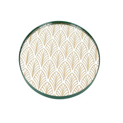 Table basse MIRA - Vert émeraude, miroir & or