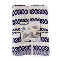 Tapis SABRA 120x170 - Beige à motifs bleu Navy