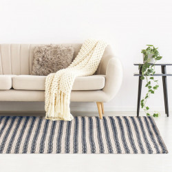 Tapis SABRA 120x170 - Beige à motifs bleu Navy