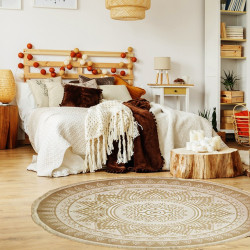 Tapis JUTTA - 120cm - Toile de jute naturelle