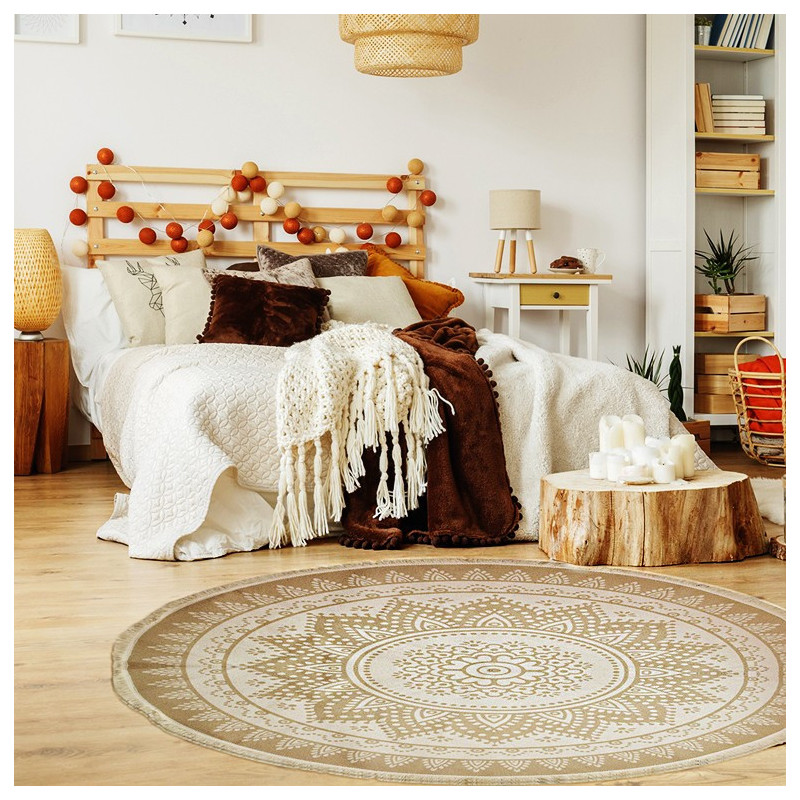 Tapis JUTTA - 120cm - Toile de jute naturelle