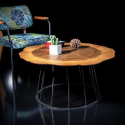 Table basse BEYROUTH - Noyer / Acier All Black