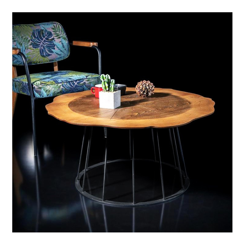 Table basse BEYROUTH - Noyer / Acier All Black