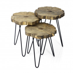 Trio de tables WOODY - Cendré