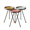 Trio de tables COLORS - Bois de chêne