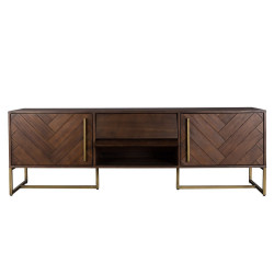 Buffet bas / Meuble TV MONROVIA - Acacia & Laiton vintage