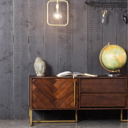 Buffet bas / Meuble TV MONROVIA - Acacia & Laiton vintage