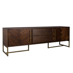 Buffet bas / Meuble TV MONROVIA - Acacia & Laiton vintage