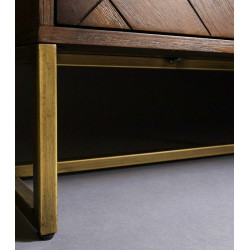 Buffet bas / Meuble TV MONROVIA - Acacia & Laiton vintage