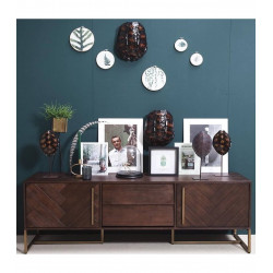 Buffet bas / Meuble TV MONROVIA - Acacia & Laiton vintage