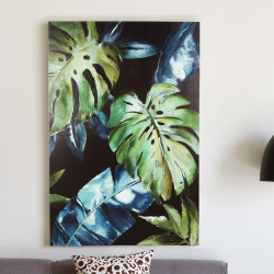 Toile "TROPICS"  - Green, Black & Blue