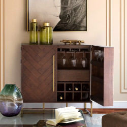 Buffet haut / Bar MONROVIA - Acacia & Laiton vintage