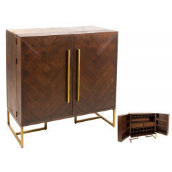 Buffet haut / Bar MONROVIA - Acacia & Laiton vintage