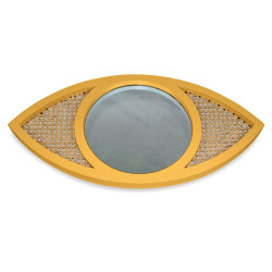 Mirroir EYE cannage - Miel