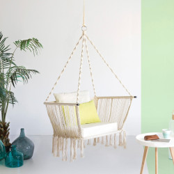 Fauteuil à suspendre ZAYN - Acier & macramé