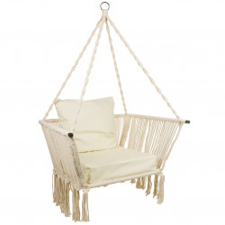 Fauteuil à suspendre ZAYN - Acier & macramé