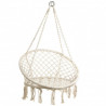 Fauteuil à suspendre TRESS - Acier & macramé crème