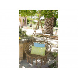 Fauteuil à suspendre TRESS - Acier & macramé brun
