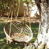 Fauteuil à suspendre TRESS - Acier & macramé brun