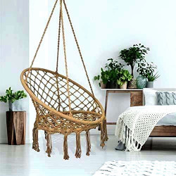 Fauteuil à suspendre TRESS - Acier & macramé brun