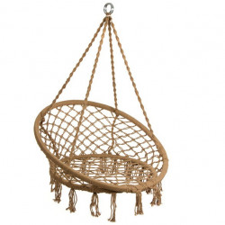 Fauteuil à suspendre TRESS - Acier & macramé brun