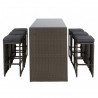 Ensemble table bar outdoor complet YETO ( Table + 7 tabourets )