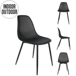 Chaise MALUM - Indoor/Outdoor - Taupe, Gris & Noir