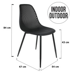 Chaise MALUM - Indoor/Outdoor - Taupe, Gris & Noir