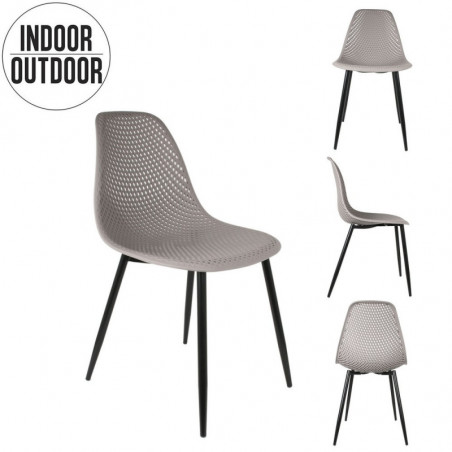 Chaise MALUM - Indoor/Outdoor - Taupe, Gris & Noir